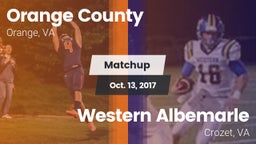 Matchup: Orange County vs. Western Albemarle  2017