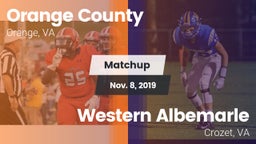 Matchup: Orange County vs. Western Albemarle  2019