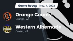 Recap: Orange County  vs. Western Albemarle  2022