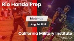 Matchup: Rio Hondo Prep vs. California Military Institute  2018