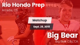 Matchup: Rio Hondo Prep vs. Big Bear  2018