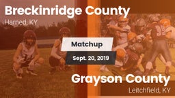 Matchup: Breckinridge County vs. Grayson County  2019