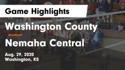 Washington County  vs Nemaha Central  Game Highlights - Aug. 29, 2020