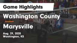 Washington County  vs Marysville  Game Highlights - Aug. 29, 2020