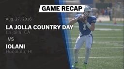 Recap: La Jolla Country Day  vs. Iolani  2016