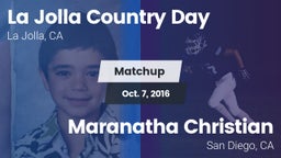 Matchup: La Jolla Country Day vs. Maranatha Christian  2016