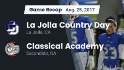 Recap: La Jolla Country Day  vs. Classical Academy  2017