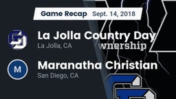Recap: La Jolla Country Day  vs. Maranatha Christian  2018
