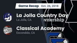 Recap: La Jolla Country Day  vs. Classical Academy  2018