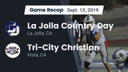 Recap: La Jolla Country Day  vs. Tri-City Christian  2019