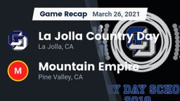 Recap: La Jolla Country Day  vs. Mountain Empire  2021