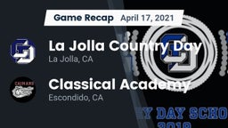 Recap: La Jolla Country Day  vs. Classical Academy  2021