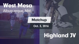 Matchup: West Mesa vs. Highland JV 2016