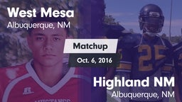 Matchup: West Mesa vs. Highland  NM 2016