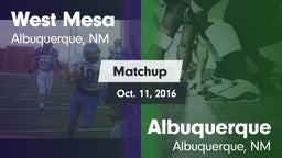 Matchup: West Mesa vs. Albuquerque  2016