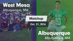 Matchup: West Mesa vs. Albuquerque  2016