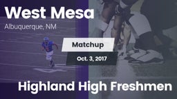 Matchup: West Mesa vs. Highland High Freshmen 2017