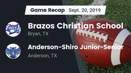 Recap: Brazos Christian School vs. Anderson-Shiro Junior-Senior  2019