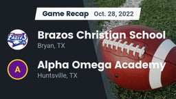 Recap: Brazos Christian School vs. Alpha Omega Academy  2022