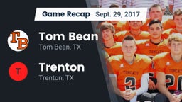 Recap: Tom Bean  vs. Trenton  2017