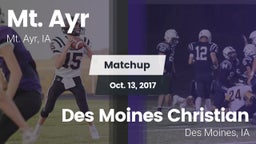 Matchup: Mt. Ayr vs. Des Moines Christian  2017