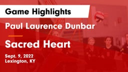 Paul Laurence Dunbar  vs Sacred Heart Game Highlights - Sept. 9, 2022
