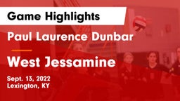 Paul Laurence Dunbar  vs West Jessamine  Game Highlights - Sept. 13, 2022