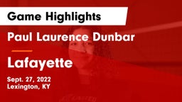 Paul Laurence Dunbar  vs Lafayette Game Highlights - Sept. 27, 2022