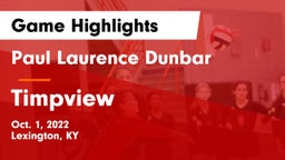 Paul Laurence Dunbar  vs Timpview  Game Highlights - Oct. 1, 2022