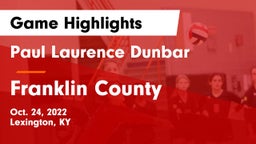 Paul Laurence Dunbar  vs Franklin County Game Highlights - Oct. 24, 2022