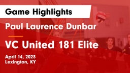 Paul Laurence Dunbar  vs VC United  181 Elite Game Highlights - April 14, 2023