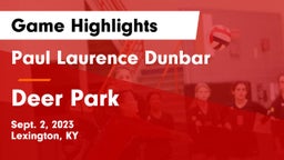 Paul Laurence Dunbar  vs Deer Park  Game Highlights - Sept. 2, 2023