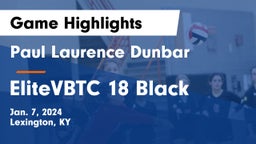 Paul Laurence Dunbar  vs EliteVBTC 18 Black Game Highlights - Jan. 7, 2024