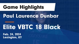Paul Laurence Dunbar  vs Elite VBTC 18 Black Game Highlights - Feb. 24, 2024