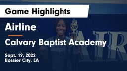 Airline  vs Calvary Baptist Academy  Game Highlights - Sept. 19, 2022