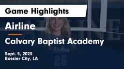 Airline  vs Calvary Baptist Academy  Game Highlights - Sept. 5, 2023