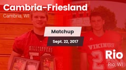 Matchup: Cambria-Friesland vs. Rio  2017
