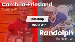 Matchup: Cambria-Friesland vs. Randolph  2017