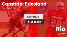 Matchup: Cambria-Friesland vs. Rio  2018