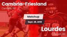 Matchup: Cambria-Friesland vs. Lourdes  2018