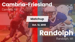 Matchup: Cambria-Friesland vs. Randolph  2018