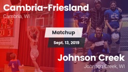 Matchup: Cambria-Friesland vs. Johnson Creek  2019