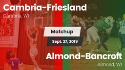 Matchup: Cambria-Friesland vs. Almond-Bancroft  2019
