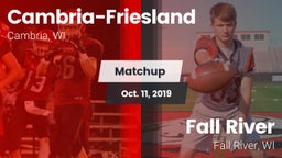 Matchup: Cambria-Friesland vs. Fall River  2019