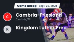Recap: Cambria-Friesland  vs. Kingdom Luther Prep 2020