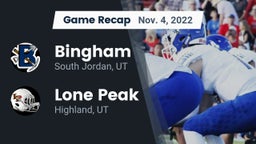 Recap: Bingham  vs. Lone Peak  2022
