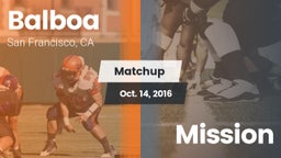 Matchup: Balboa vs. Mission  2016