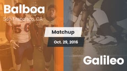 Matchup: Balboa vs. Galileo  2016
