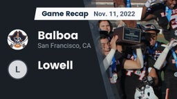 Recap: Balboa  vs. Lowell  2022