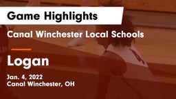Canal Winchester Local Schools vs Logan  Game Highlights - Jan. 4, 2022